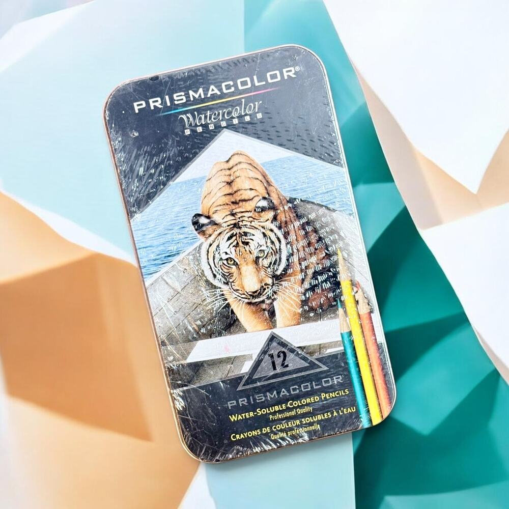 Prismacolor Premier NEW 12 Pack Watercolor Pencils Multicolor in Tin 4064HT